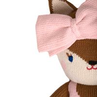 Thumbnail for knit detail of bow and face ballerina fox doll