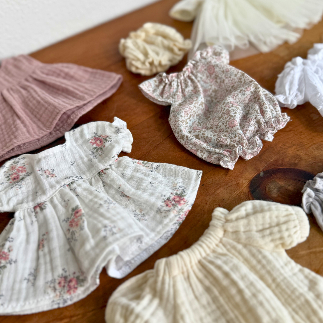 12" Ruffle Sleeve Floral Doll Dress