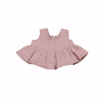 7" Muslin Sleeveless Dress -Mauve Pink