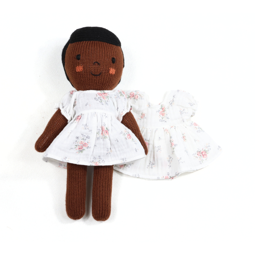 12" Ruffle Sleeve Floral Doll Dress