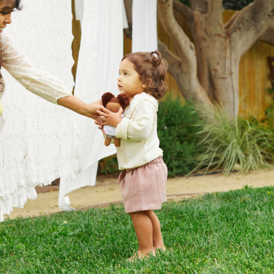 Eyelet Blouse and Floral Ruffle Short Set
