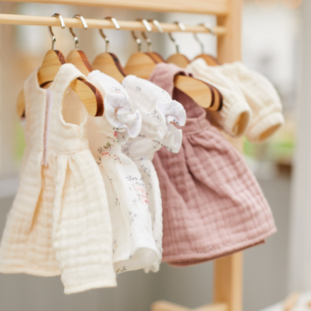 Wooden Doll Clothing Rack with Hangers