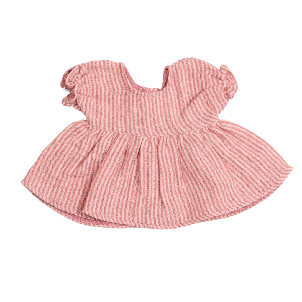 12" Doll Dress Red Heritage Stripe