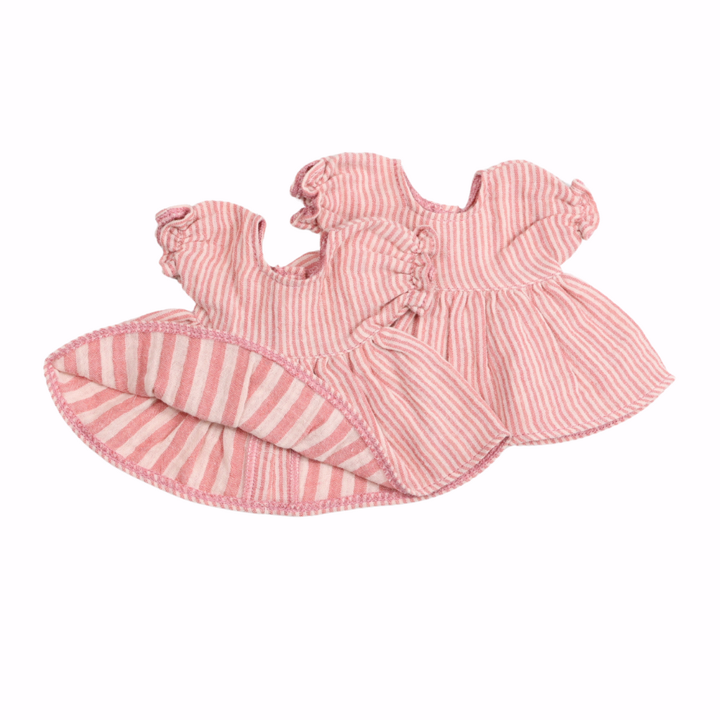 12" Doll Dress Red Heritage Stripe