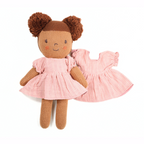 12" Doll Dress Red Heritage Stripe