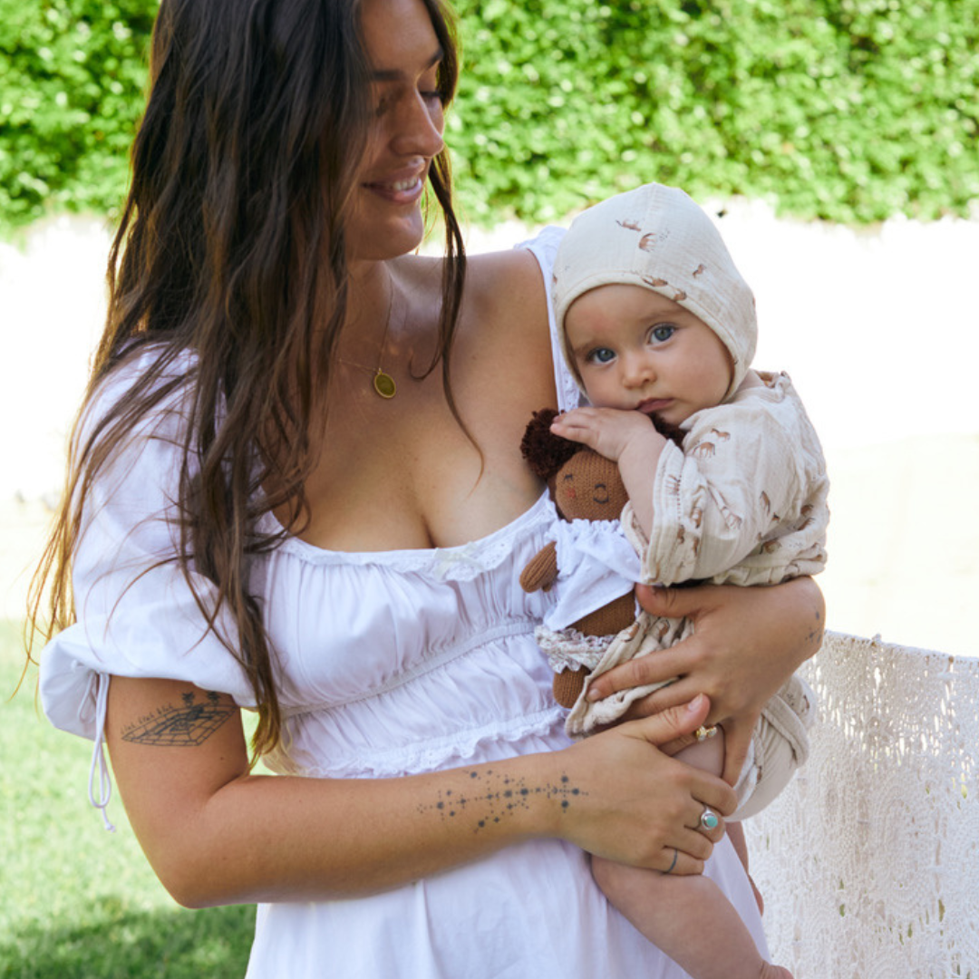 Muslin Bloomers in Ivory and Grey